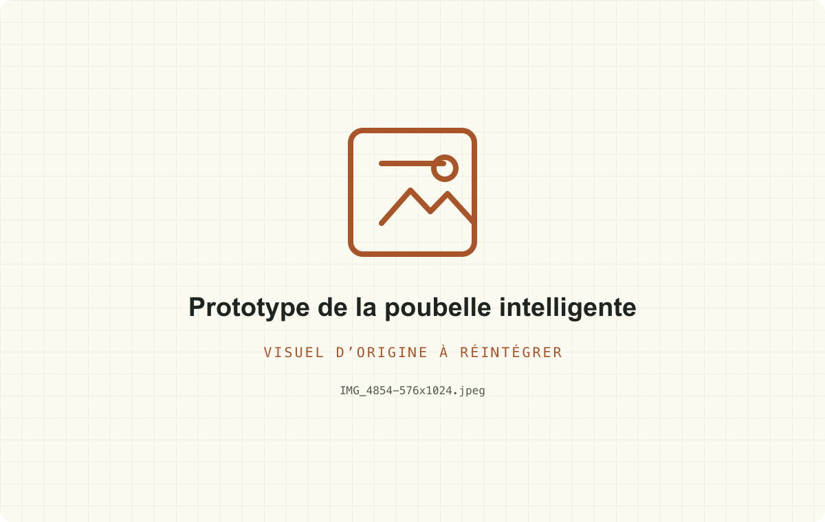 Prototype de la poubelle intelligente — visuel d’origine à réintégrer